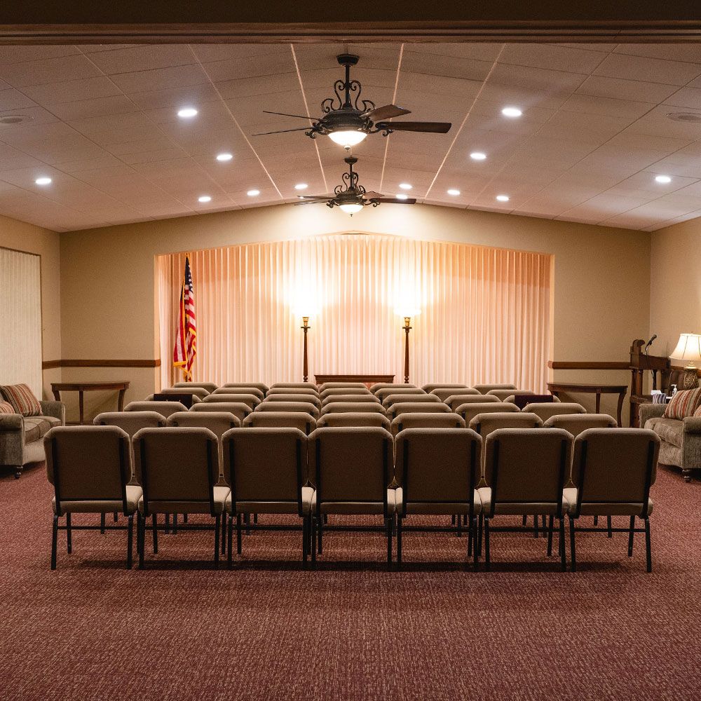 Chapel interior at Ryan Funeral Home Madison North